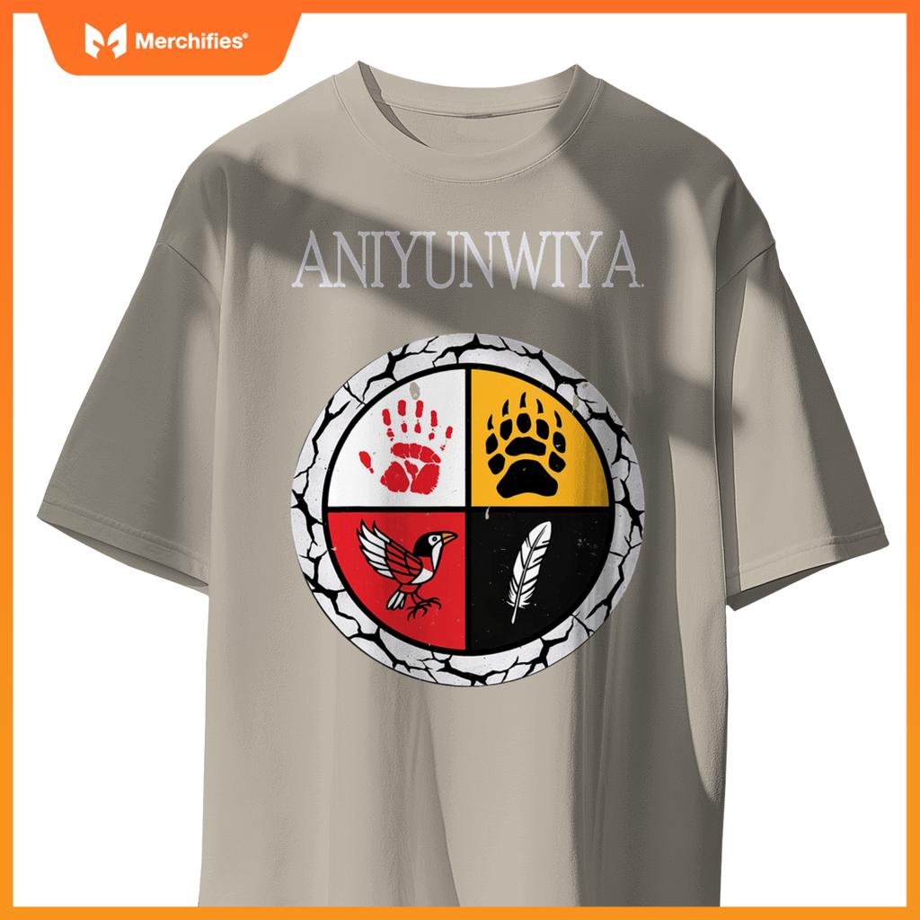 Aniyunwiya cherokee nation native american medicine wheel T-Shirt