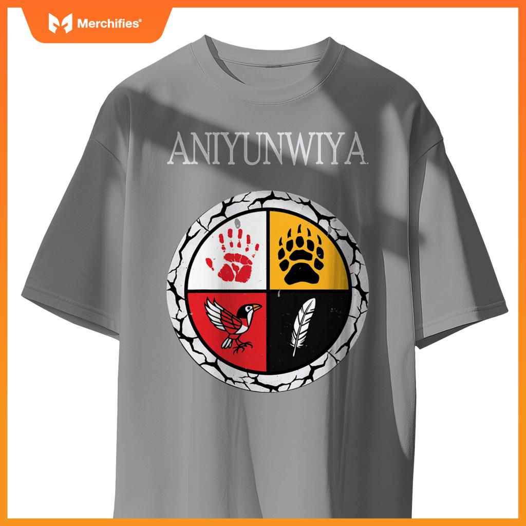 Aniyunwiya cherokee nation native american medicine wheel T-Shirt