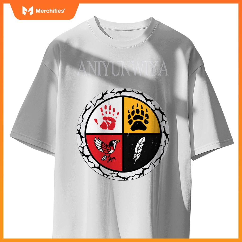 Aniyunwiya cherokee nation native american medicine wheel T-Shirt