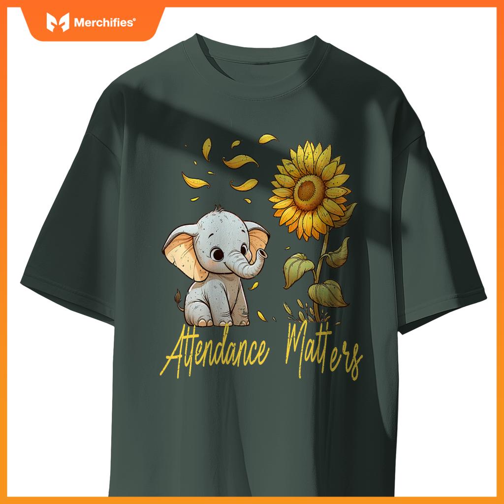 Attendance matters teacher back to school elephant sunflower