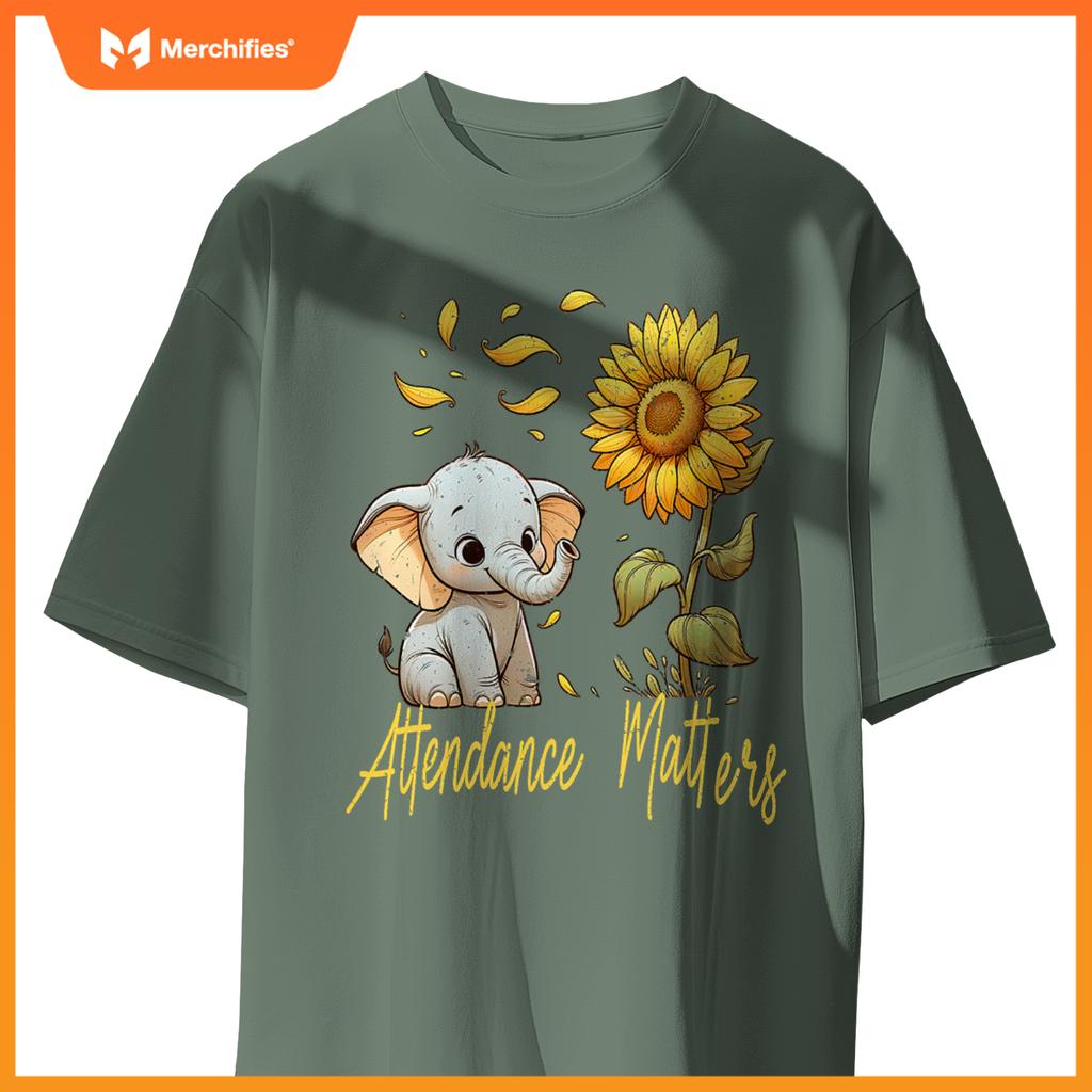 Attendance matters teacher back to school elephant sunflower
