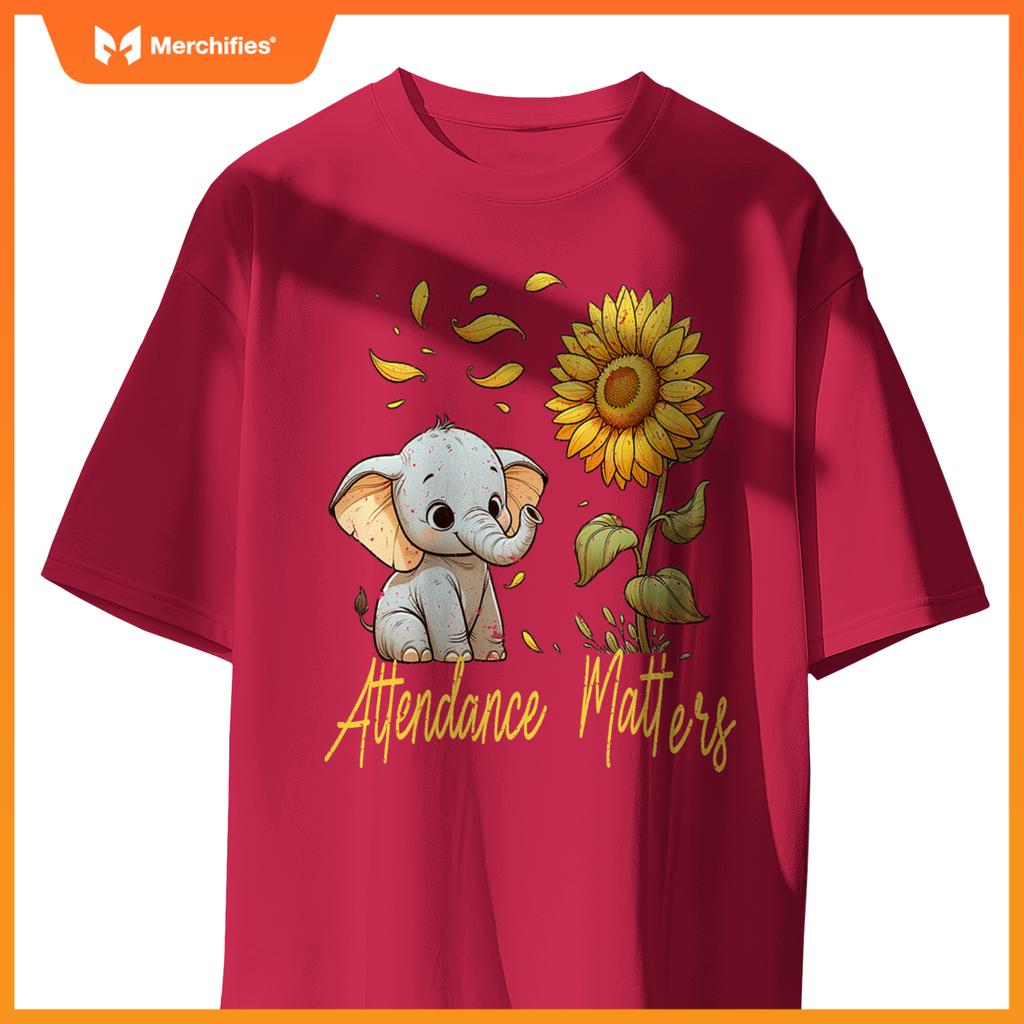 Attendance matters teacher back to school elephant sunflower