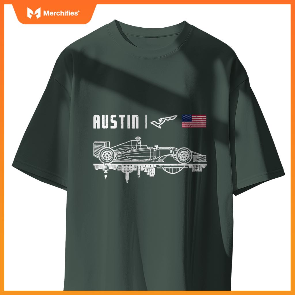Austin Circuit Us America Mula Racing Race Car Fan Lovers T-Shirt