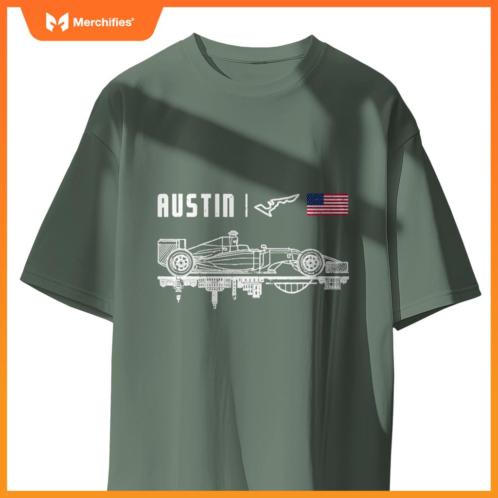 Austin Circuit Us America Mula Racing Race Car Fan Lovers T-Shirt