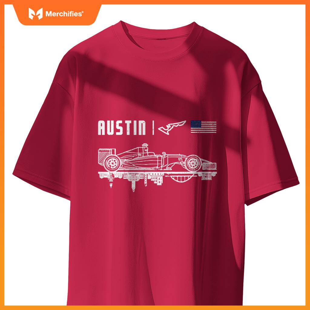 Austin Circuit Us America Mula Racing Race Car Fan Lovers T-Shirt