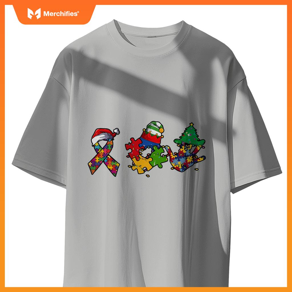Autism puzzle pieces christmas lights teacher asd awareness