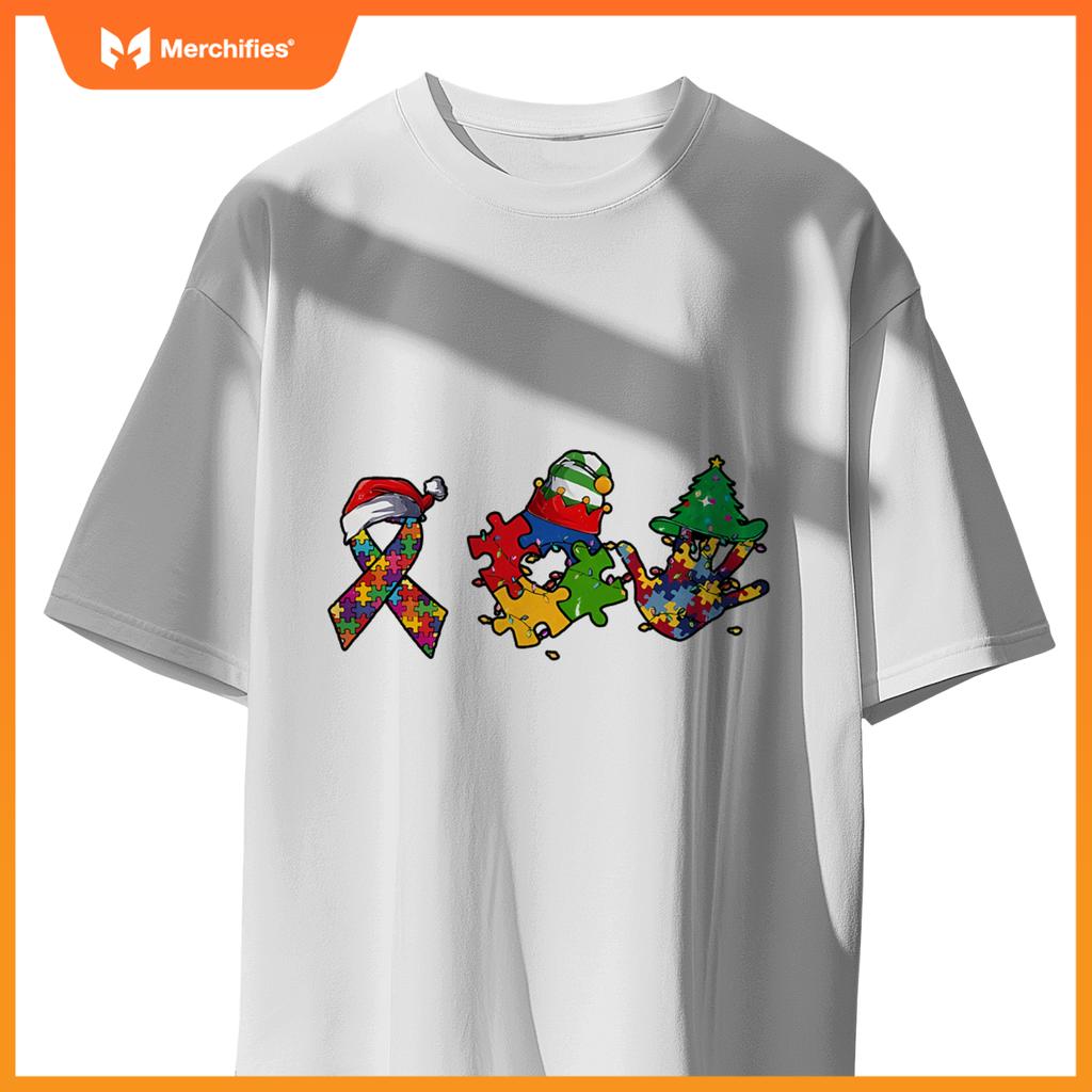 Autism puzzle pieces christmas lights teacher asd awareness