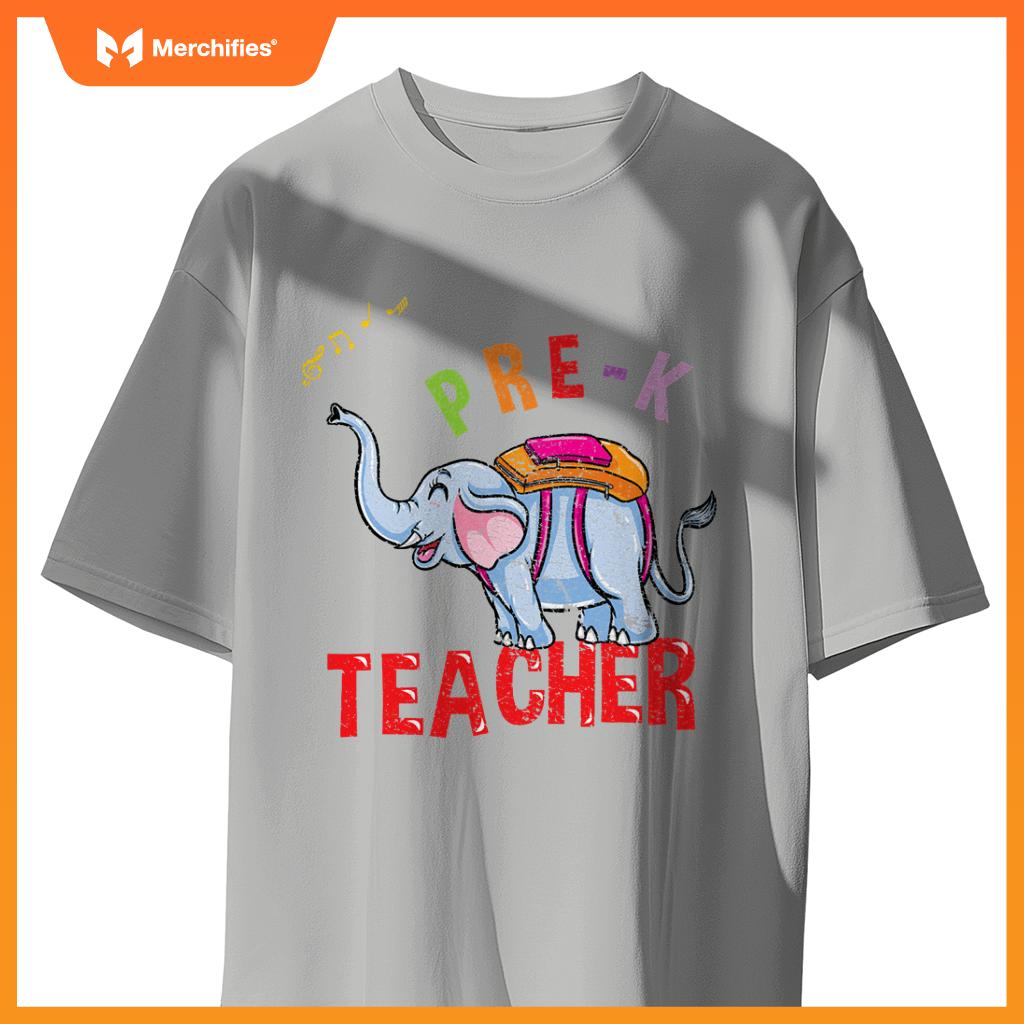 Back to school elephant pre-k teacher T-shirt