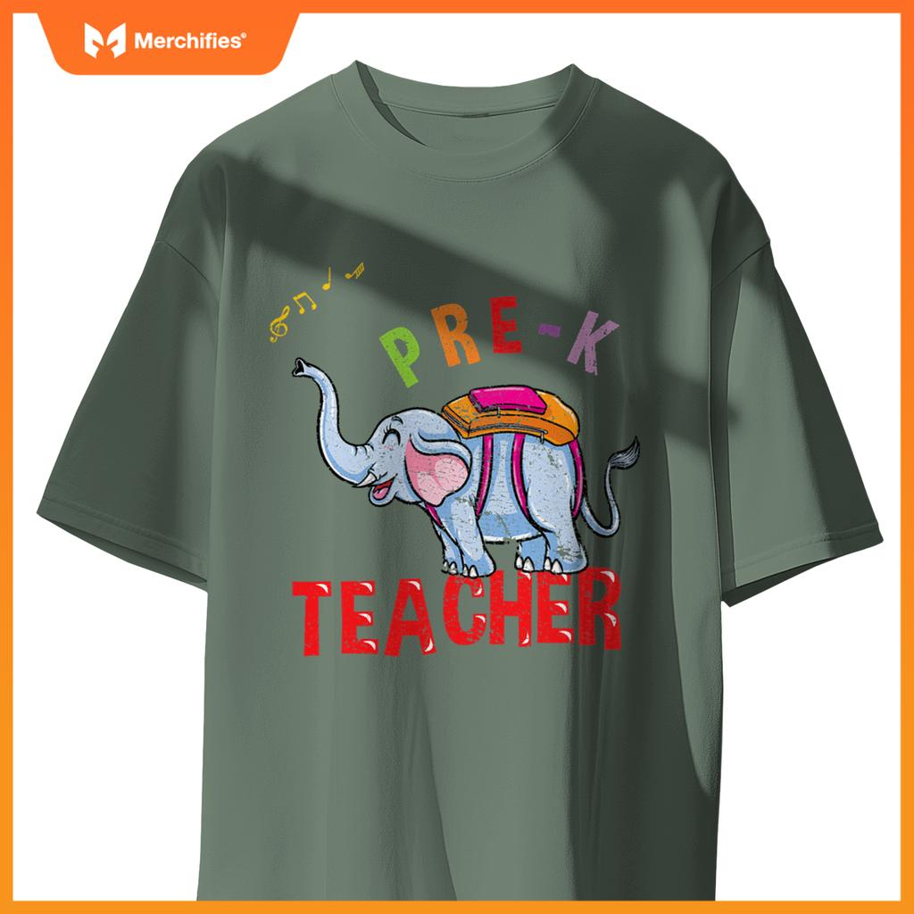 Back to school elephant pre-k teacher T-shirt