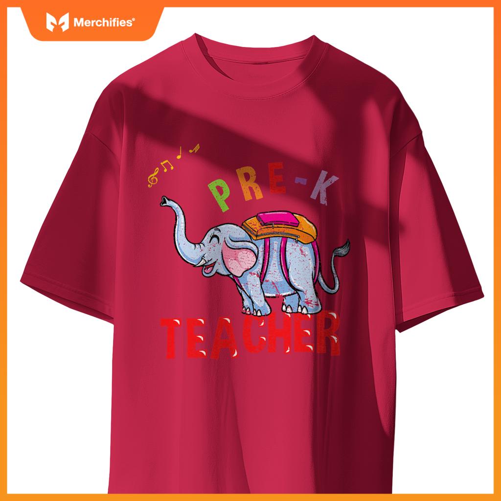 Back to school elephant pre-k teacher T-shirt