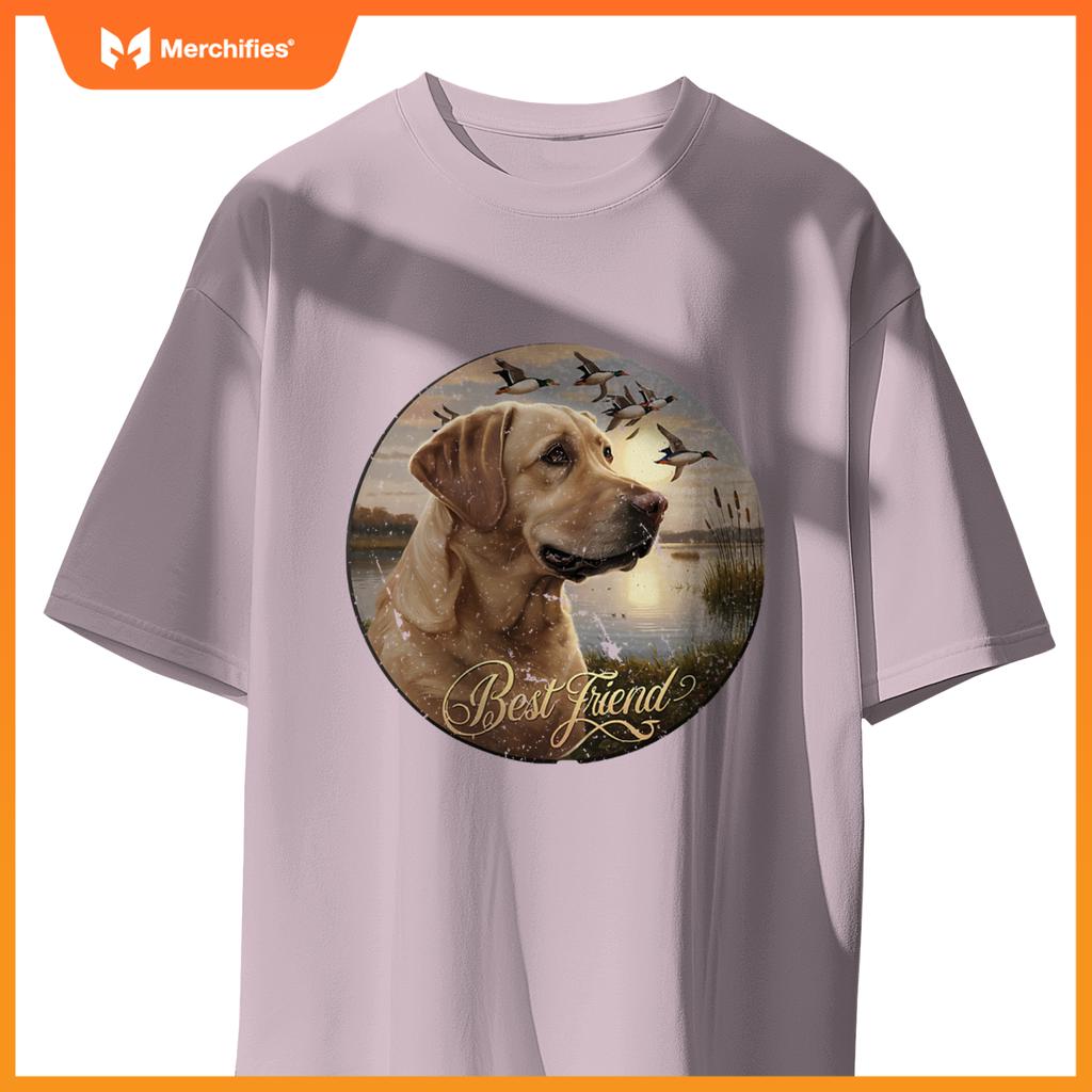 Best Friend Hunting Yellow Labrador Dog With Ducks And Geese T-Shirt