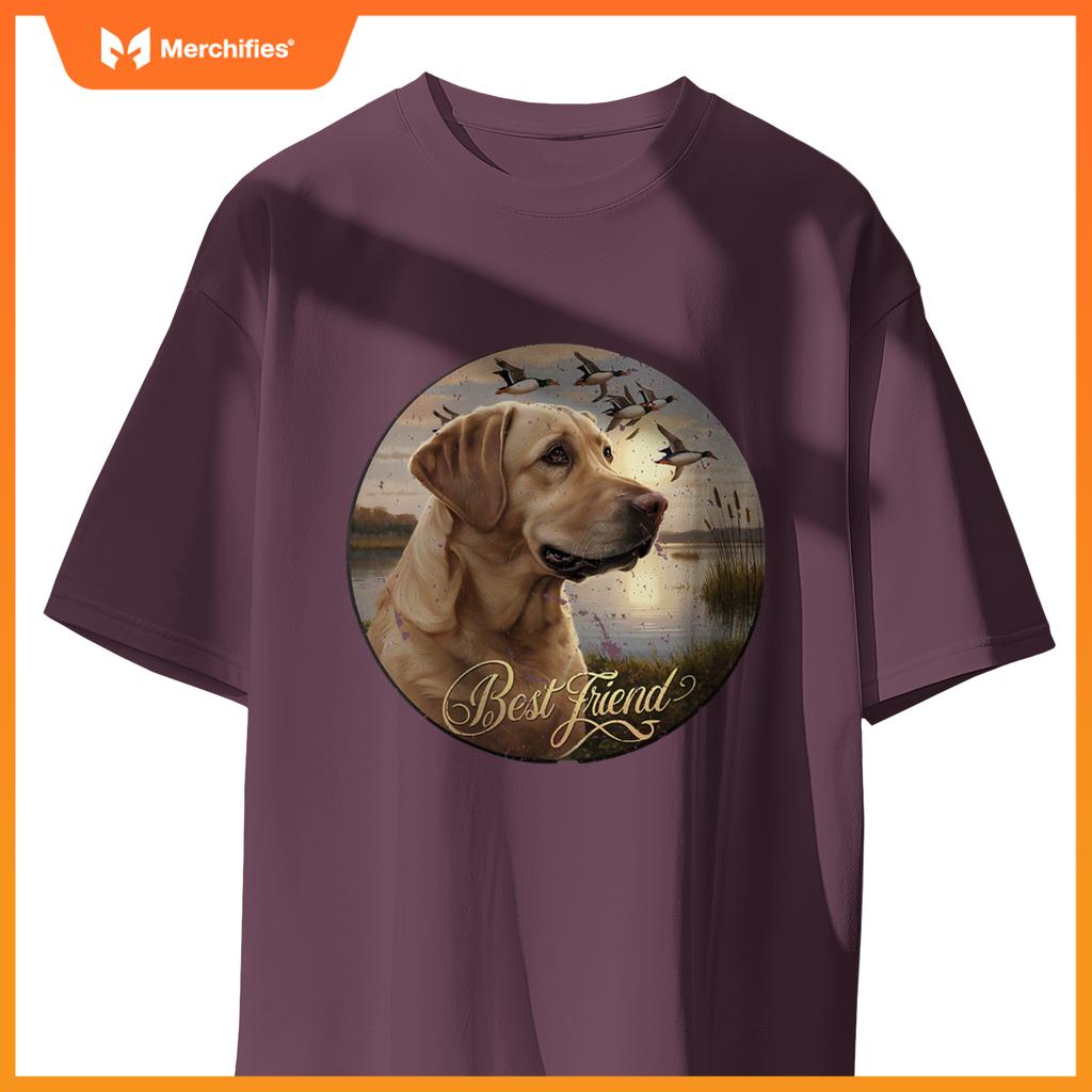 Best Friend Hunting Yellow Labrador Dog With Ducks And Geese T-Shirt