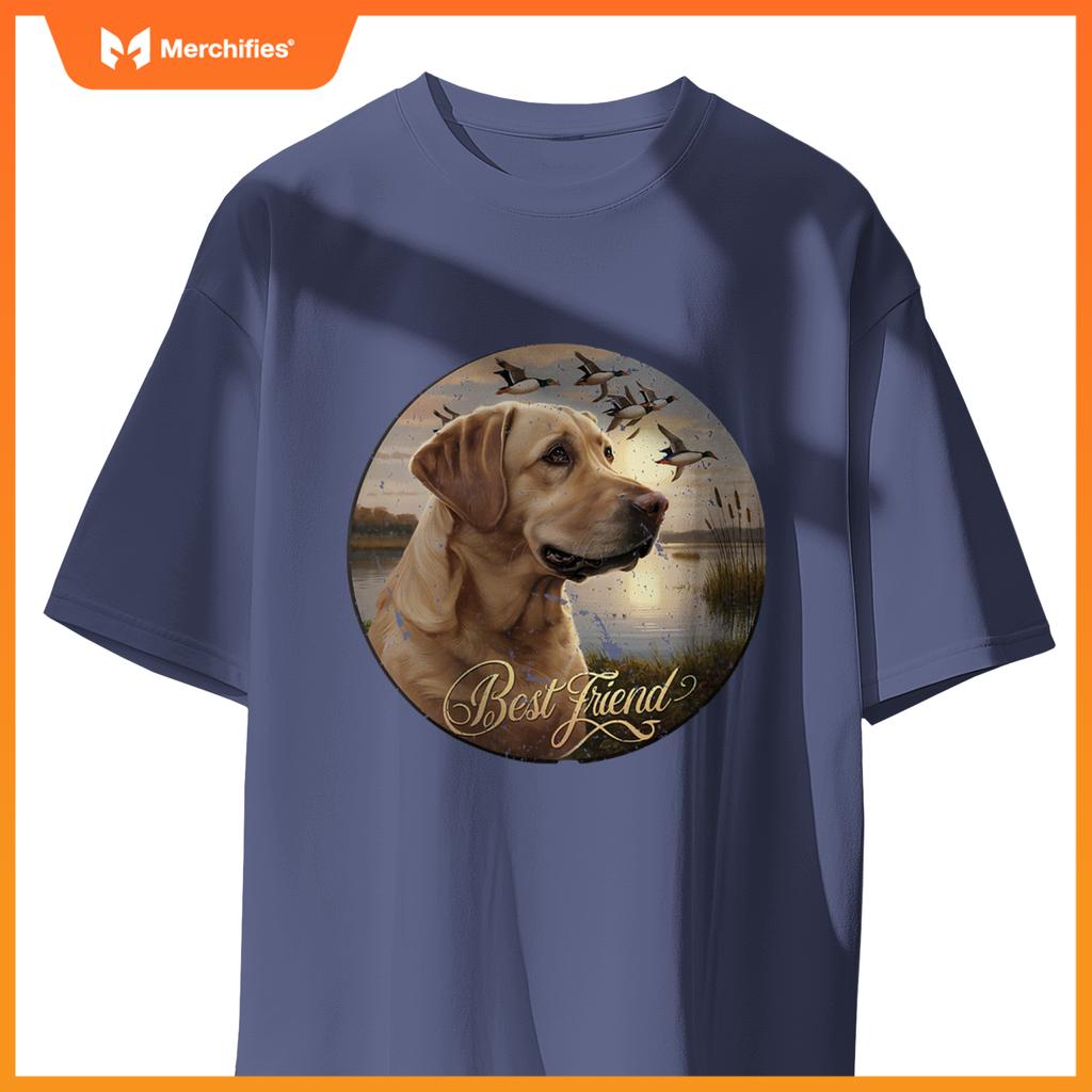 Best Friend Hunting Yellow Labrador Dog With Ducks And Geese T-Shirt