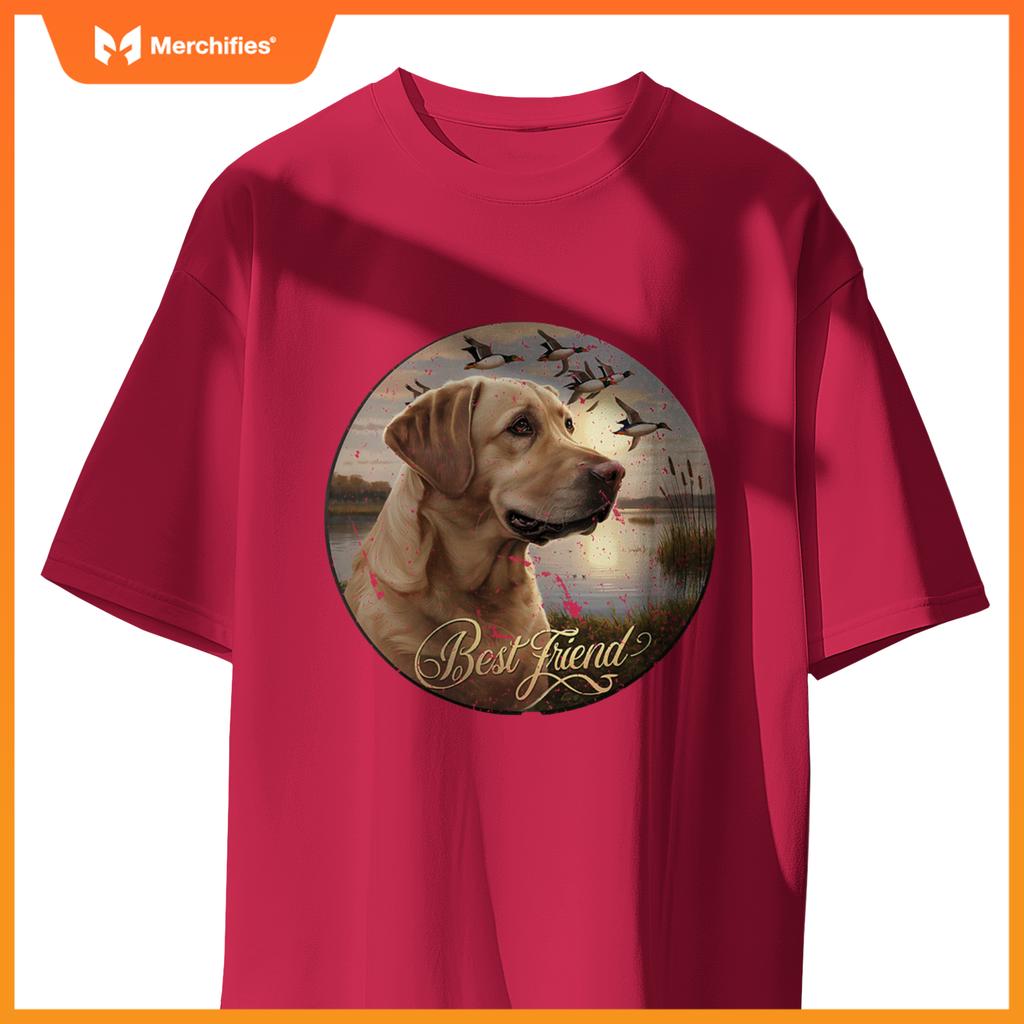 Best Friend Hunting Yellow Labrador Dog With Ducks And Geese T-Shirt