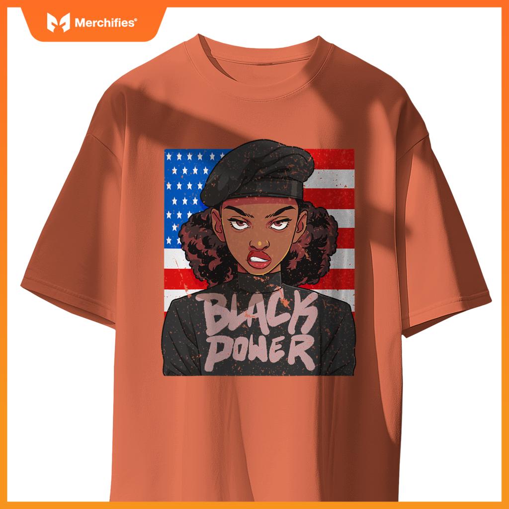 black history month panr party afro hair usa patriotic T-Shirt