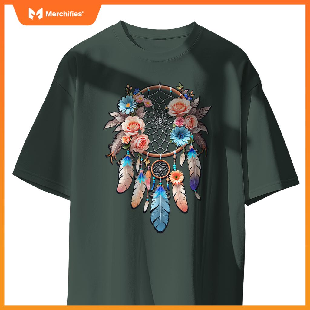 Boho dream catcher native american indian indigenous women T-Shirt