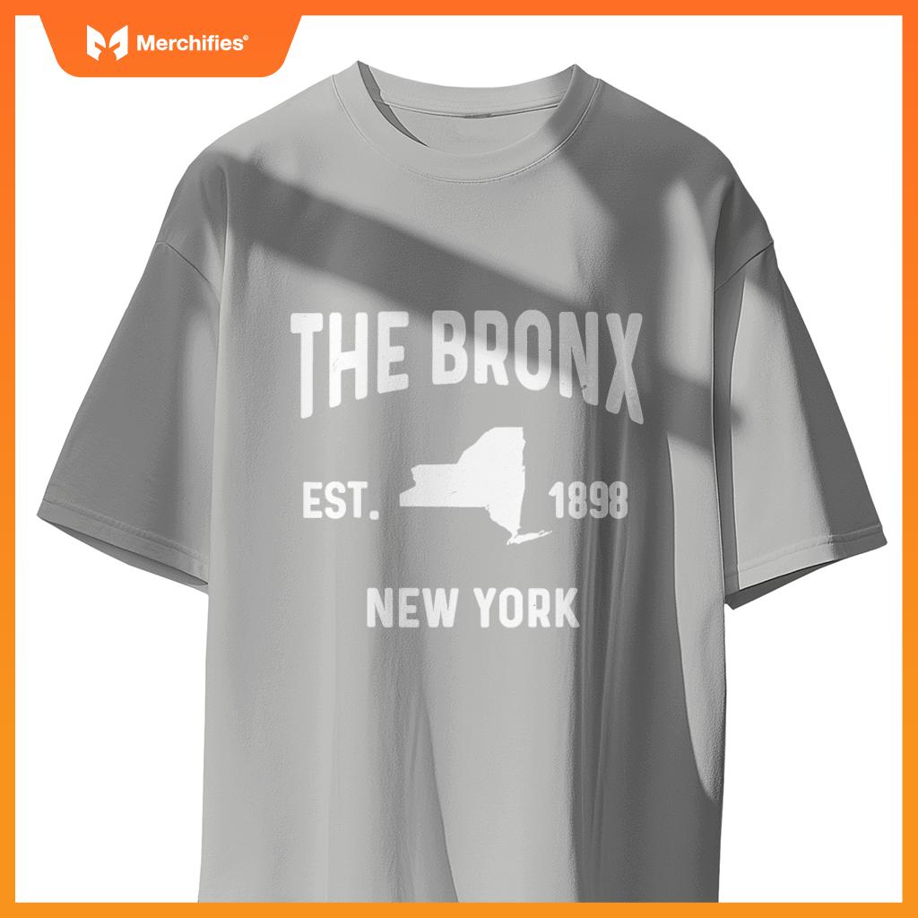 Bronx bx ny souvenir  native map nyc est 1898 T-Shirt