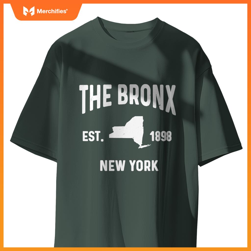 Bronx bx ny souvenir  native map nyc est 1898 T-Shirt