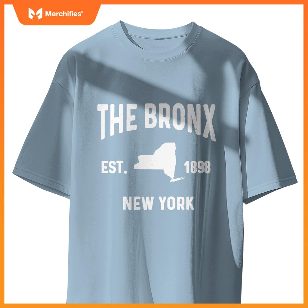Bronx bx ny souvenir  native map nyc est 1898 T-Shirt