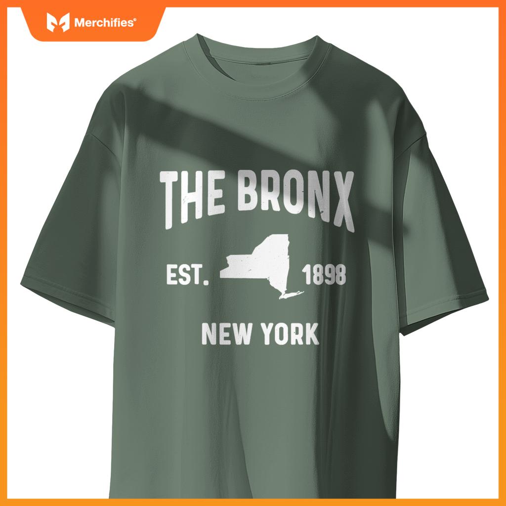 Bronx bx ny souvenir  native map nyc est 1898 T-Shirt