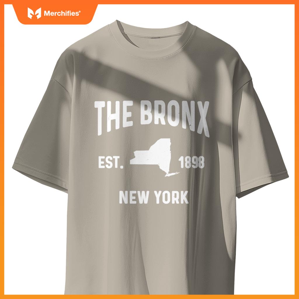 Bronx bx ny souvenir  native map nyc est 1898 T-Shirt