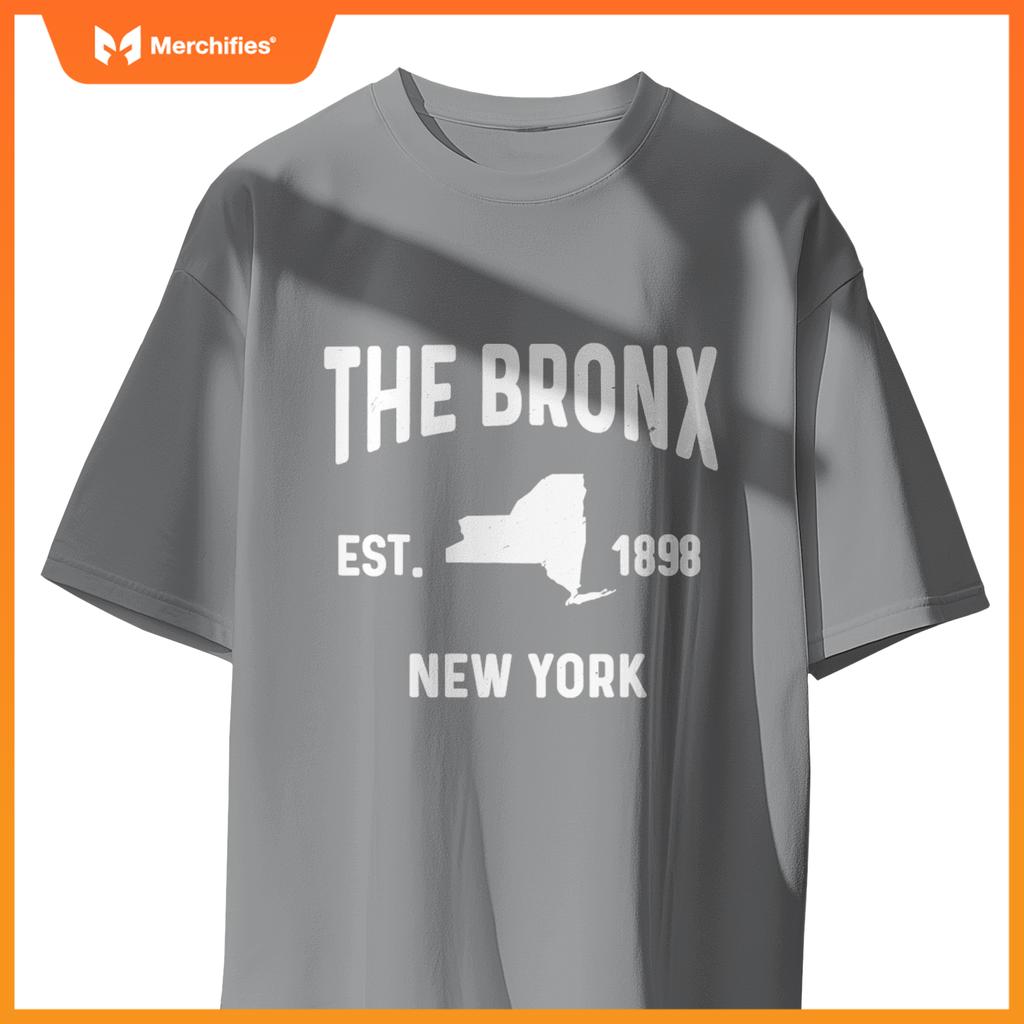 Bronx bx ny souvenir  native map nyc est 1898 T-Shirt