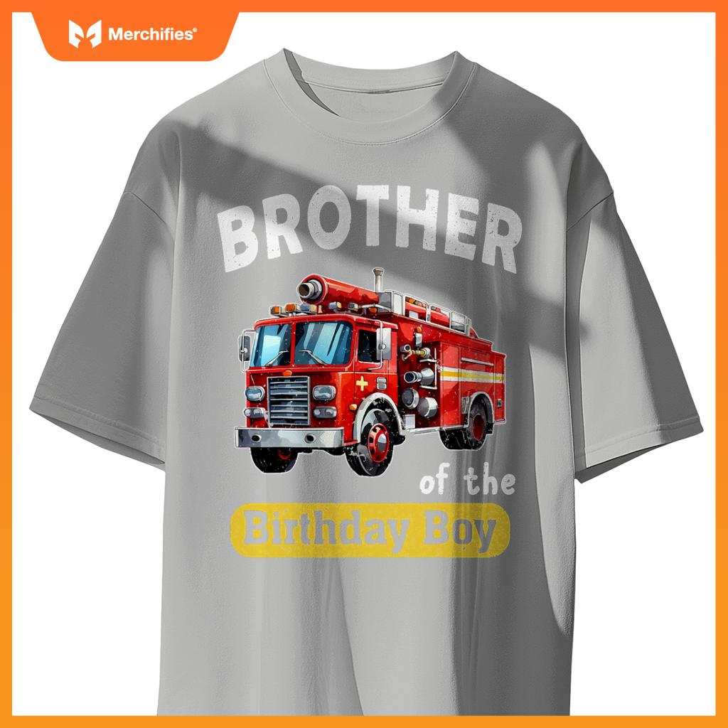 Bror Of  Birthday Boy Fire Truck Firefighter Bday T-Shirt