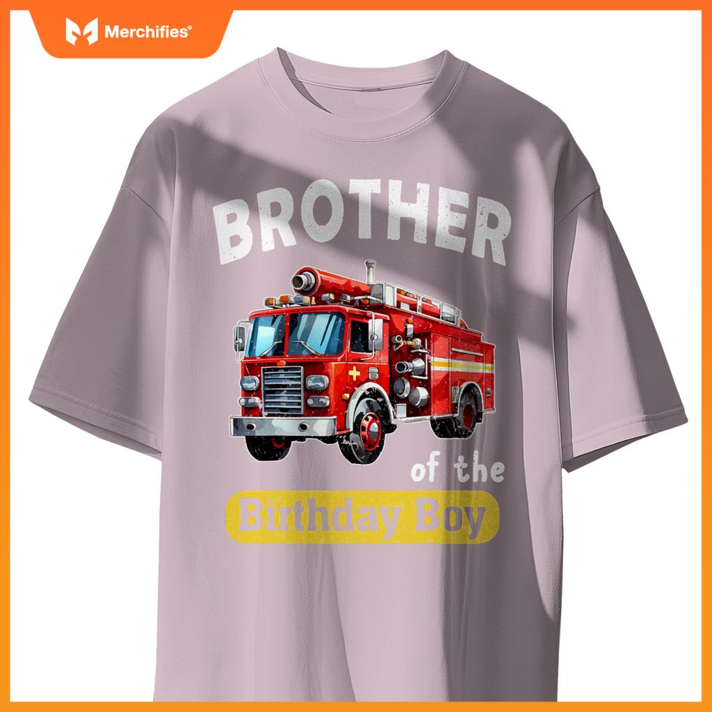 Bror Of  Birthday Boy Fire Truck Firefighter Bday T-Shirt