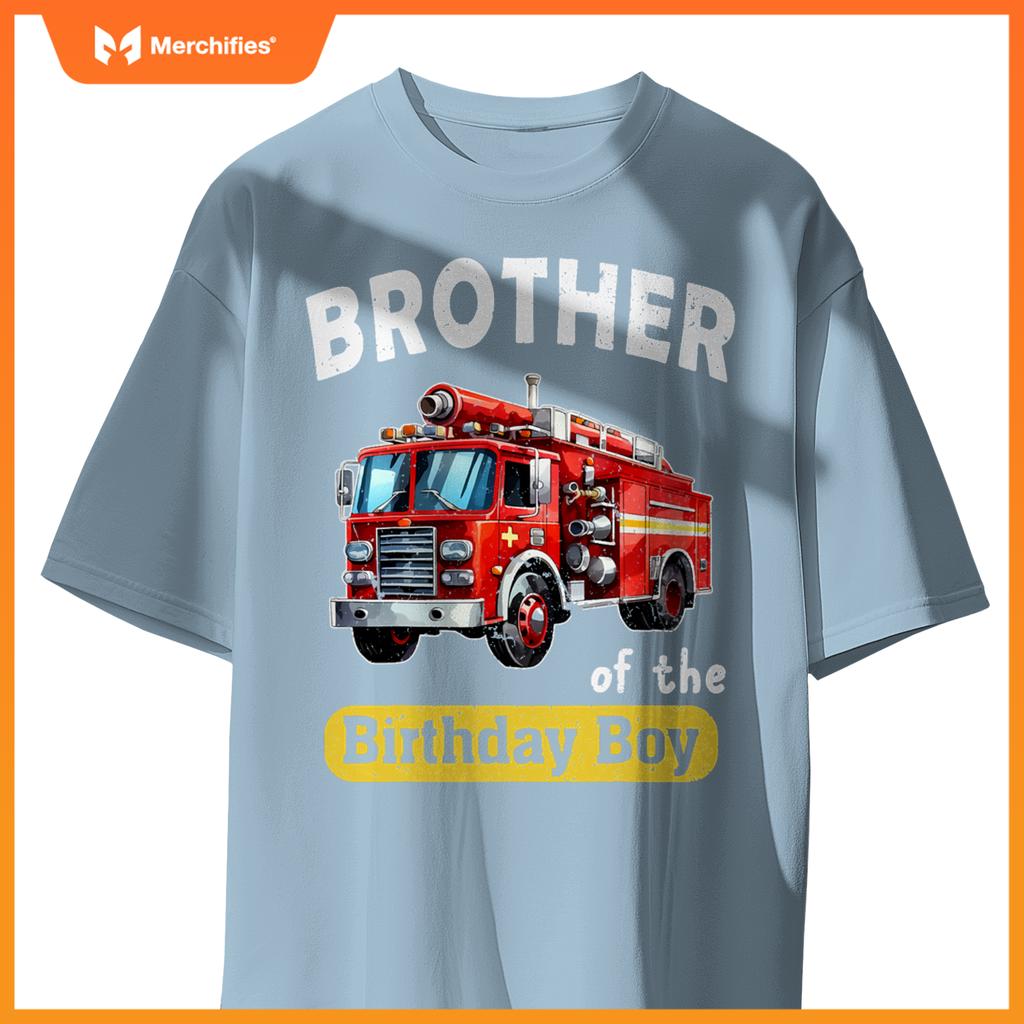 Bror Of  Birthday Boy Fire Truck Firefighter Bday T-Shirt