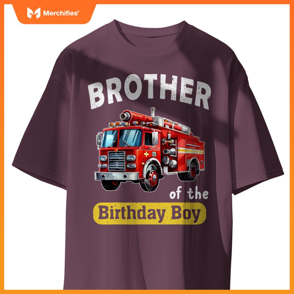 Bror Of  Birthday Boy Fire Truck Firefighter Bday T-Shirt