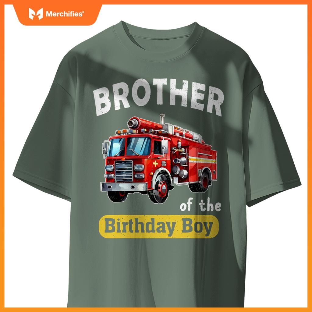 Bror Of  Birthday Boy Fire Truck Firefighter Bday T-Shirt