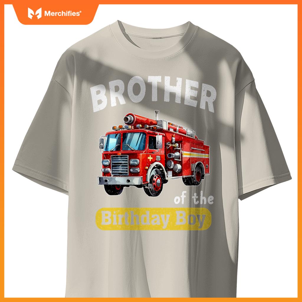 Bror Of  Birthday Boy Fire Truck Firefighter Bday T-Shirt