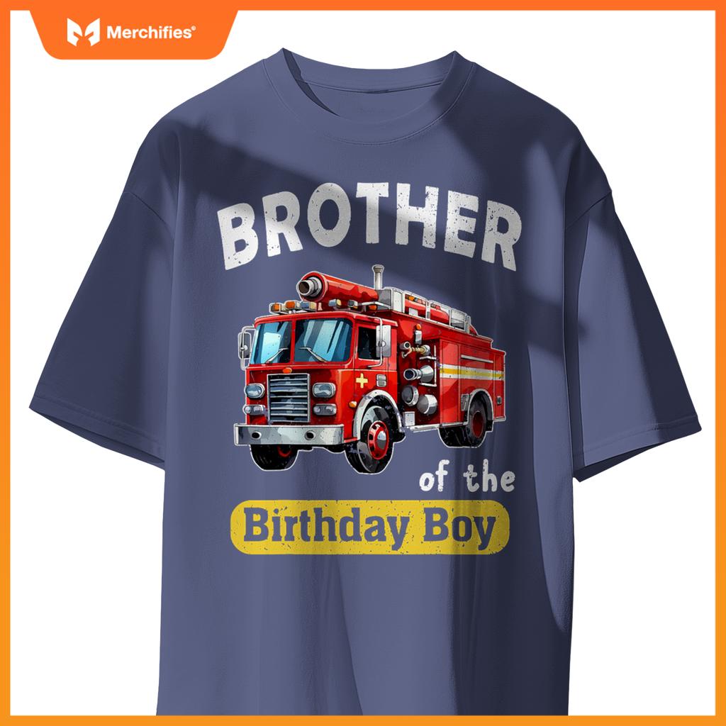 Bror Of  Birthday Boy Fire Truck Firefighter Bday T-Shirt