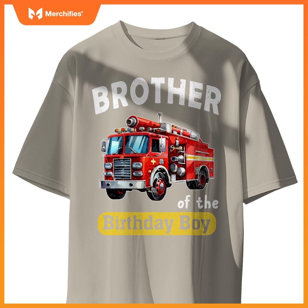 Bror Of  Birthday Boy Fire Truck Firefighter Bday T-Shirt