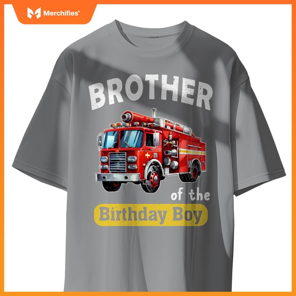 Bror Of  Birthday Boy Fire Truck Firefighter Bday T-Shirt