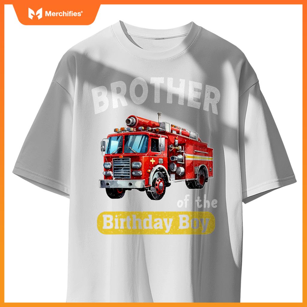 Bror Of  Birthday Boy Fire Truck Firefighter Bday T-Shirt