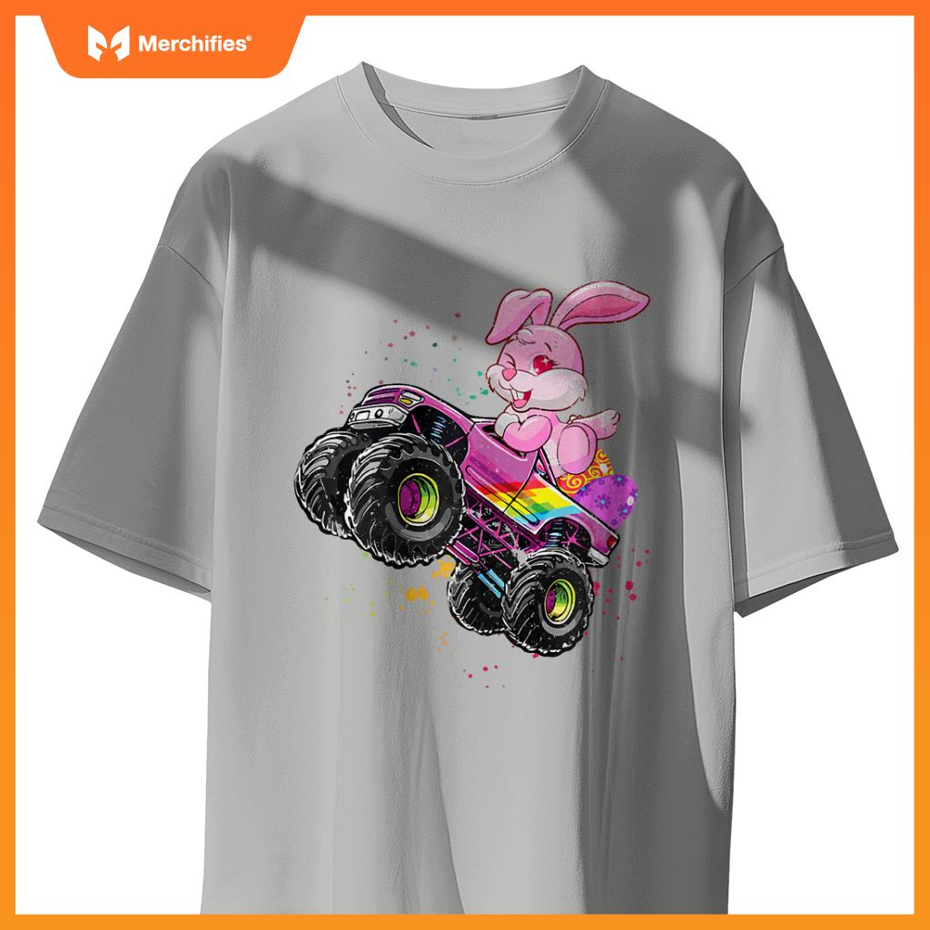 Bunny Easter Day Monster Truck Love Rabbit Egg Girls T-Shirt