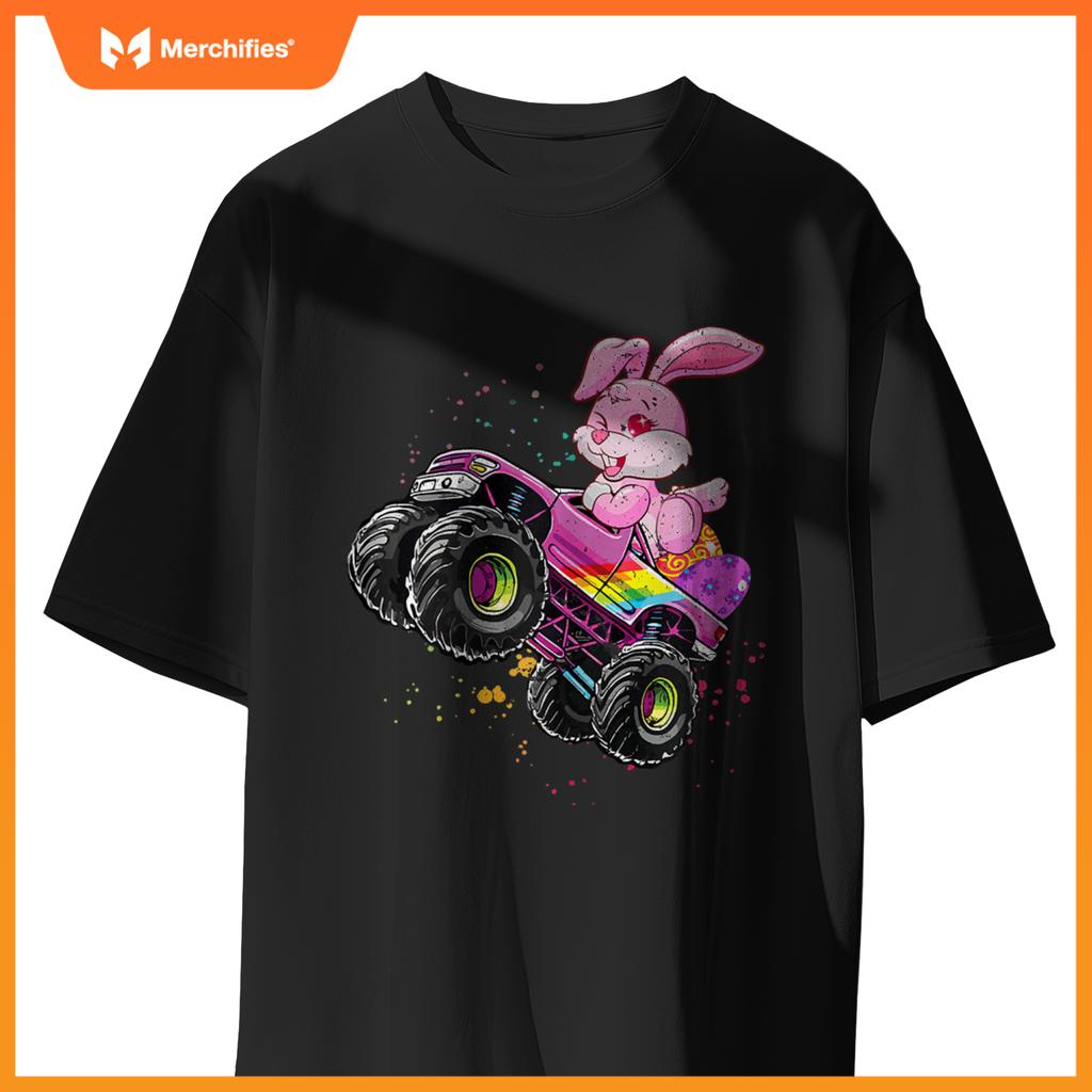 Bunny Easter Day Monster Truck Love Rabbit Egg Girls T-Shirt