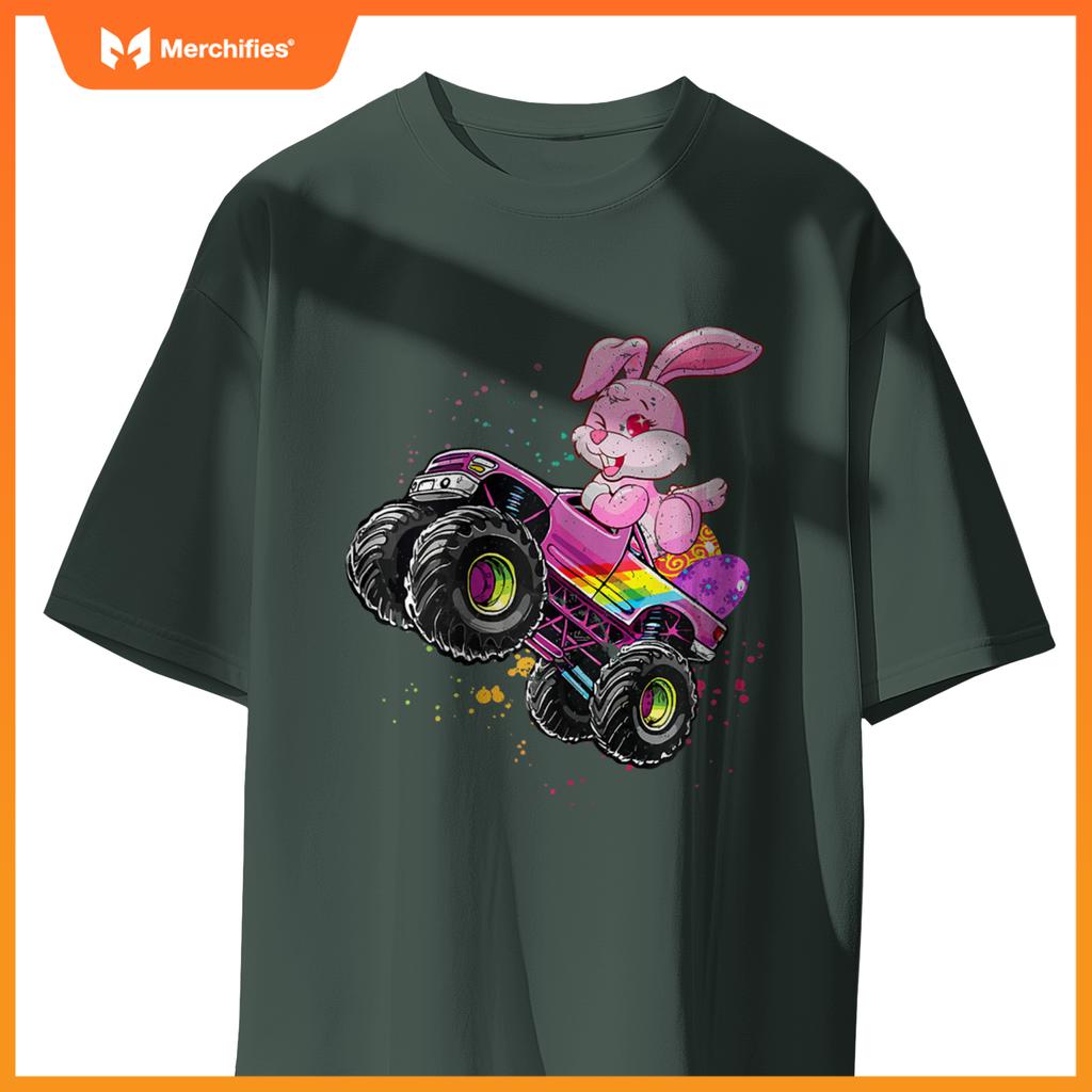 Bunny Easter Day Monster Truck Love Rabbit Egg Girls T-Shirt