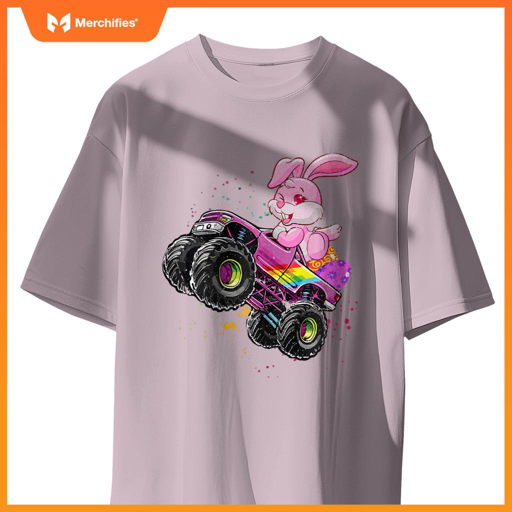 Bunny Easter Day Monster Truck Love Rabbit Egg Girls T-Shirt
