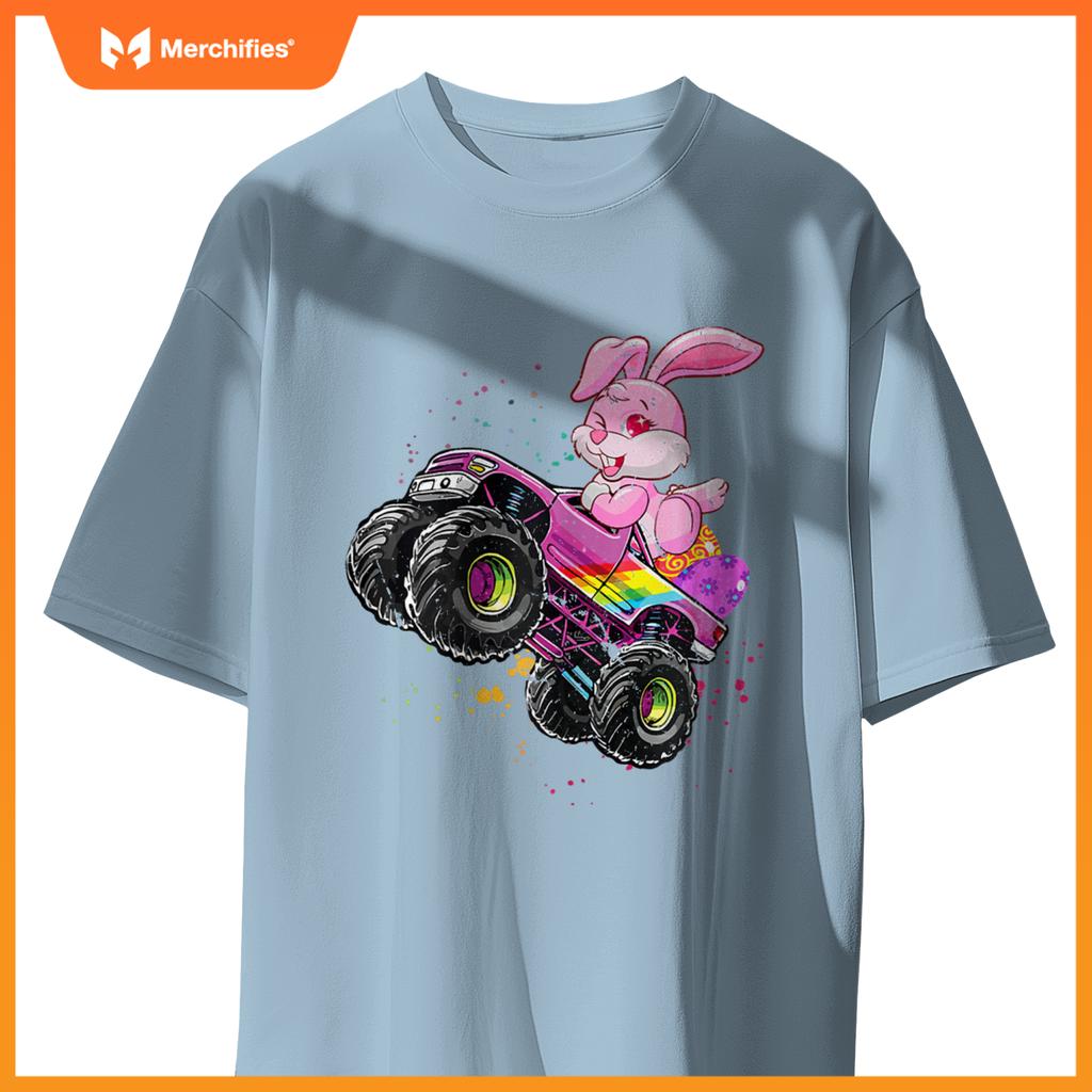 Bunny Easter Day Monster Truck Love Rabbit Egg Girls T-Shirt