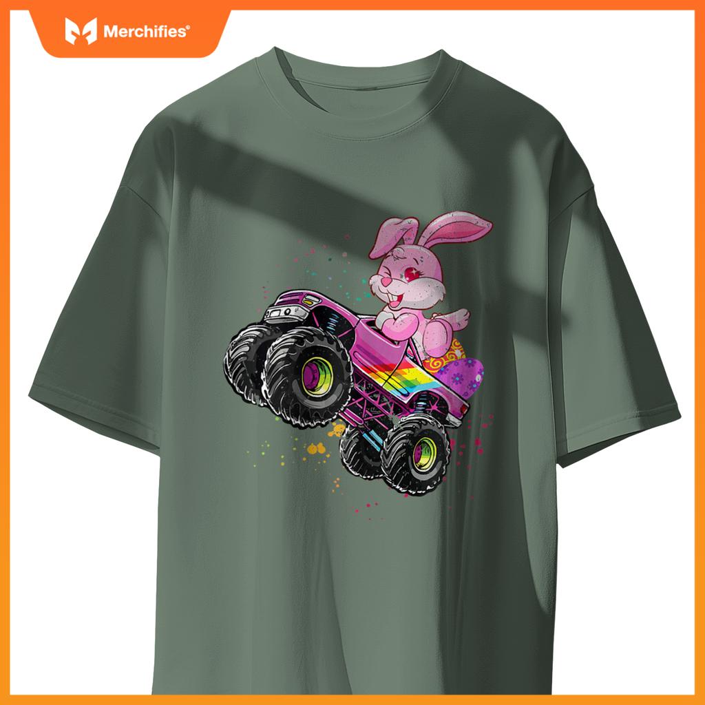 Bunny Easter Day Monster Truck Love Rabbit Egg Girls T-Shirt
