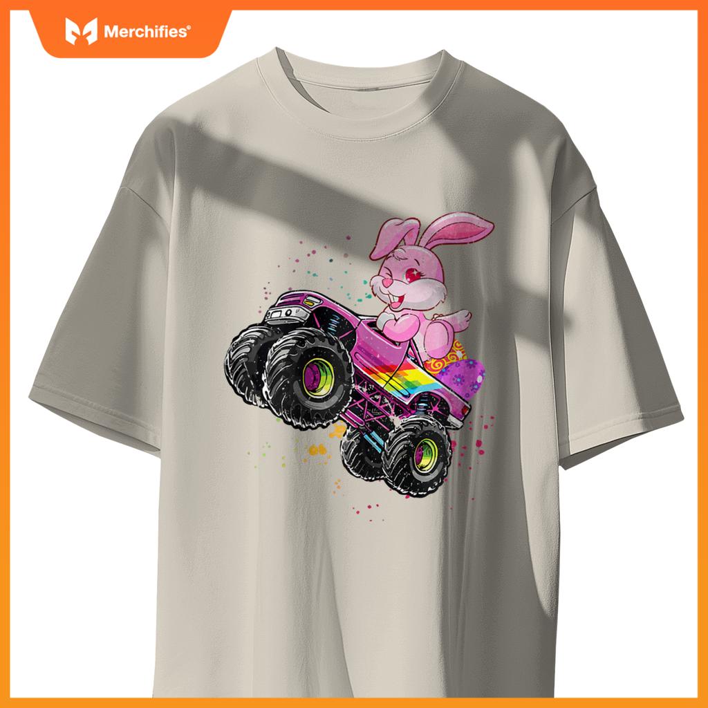 Bunny Easter Day Monster Truck Love Rabbit Egg Girls T-Shirt