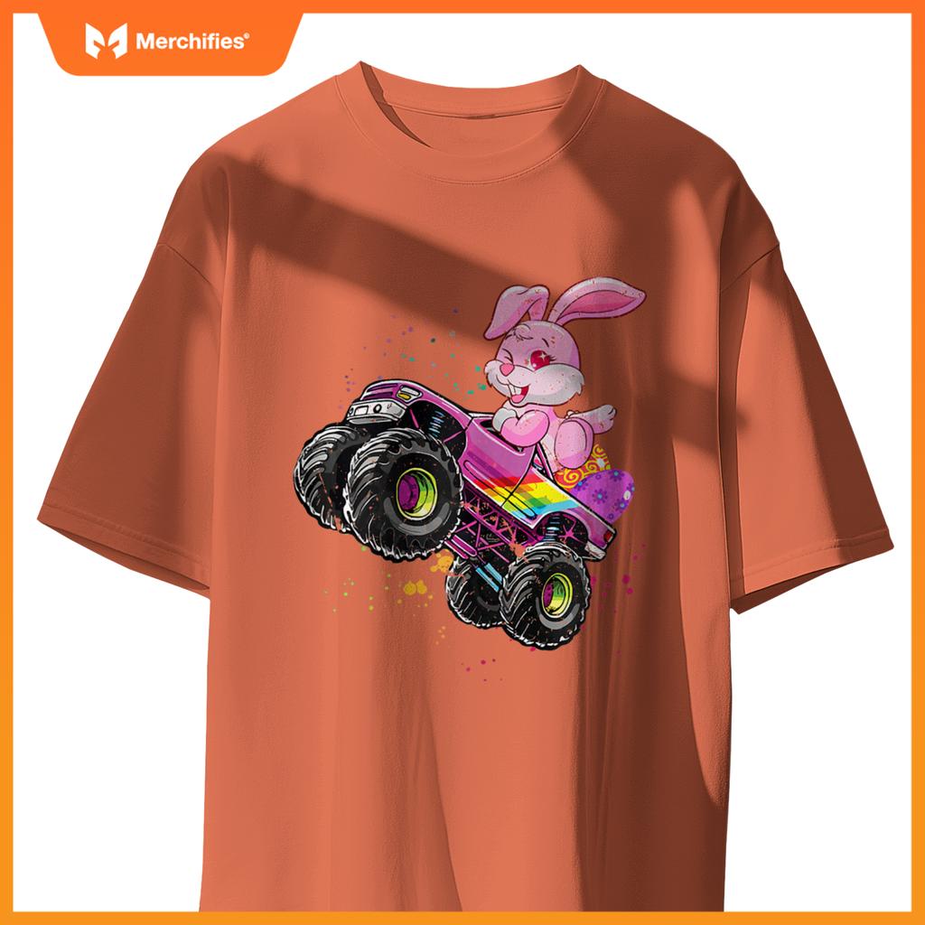 Bunny Easter Day Monster Truck Love Rabbit Egg Girls T-Shirt