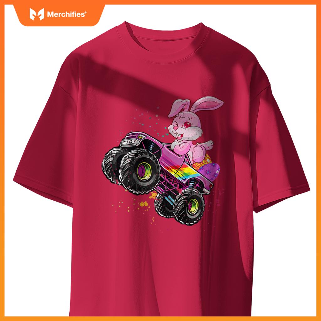 Bunny Easter Day Monster Truck Love Rabbit Egg Girls T-Shirt