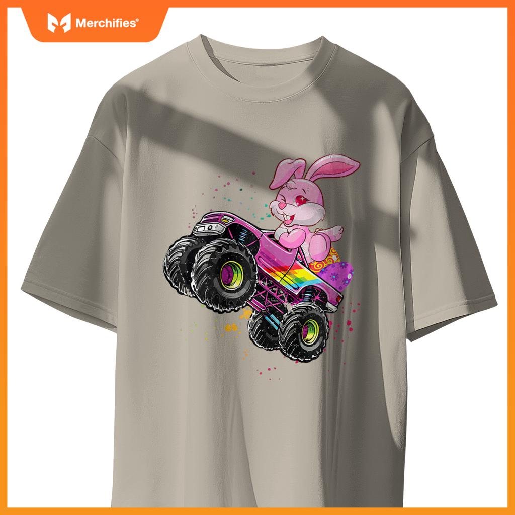 Bunny Easter Day Monster Truck Love Rabbit Egg Girls T-Shirt