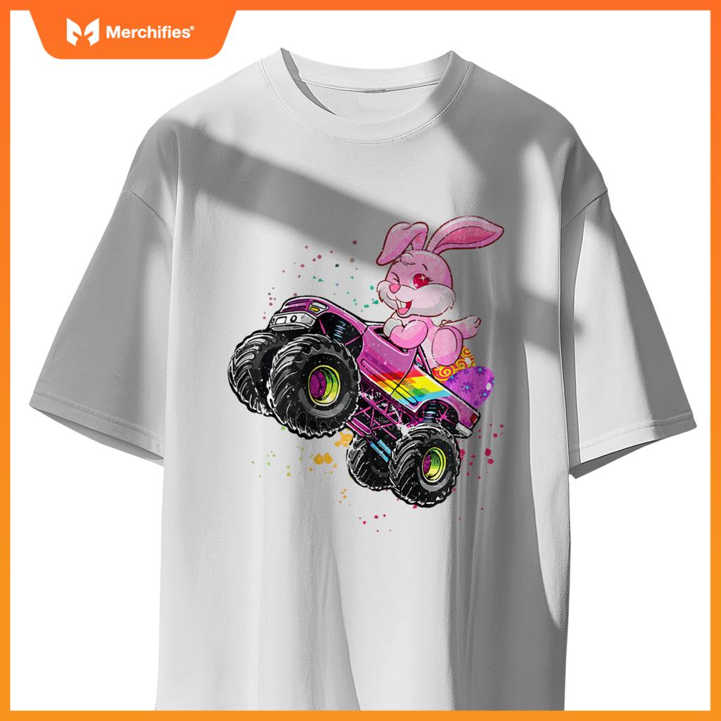 Bunny Easter Day Monster Truck Love Rabbit Egg Girls T-Shirt