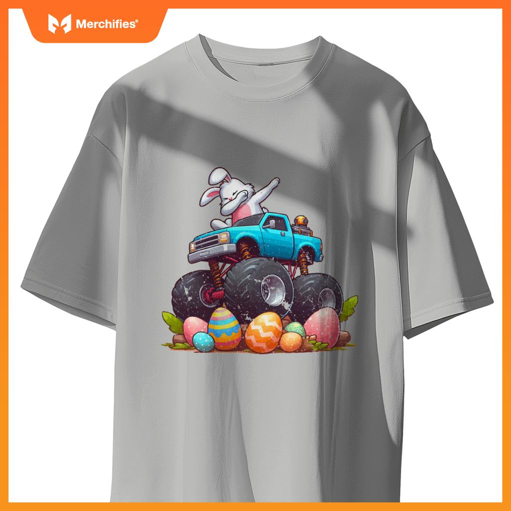 Bunny Happy Easter Monster Truck Boys Girls Eggs Toddler Dab T-Shirt