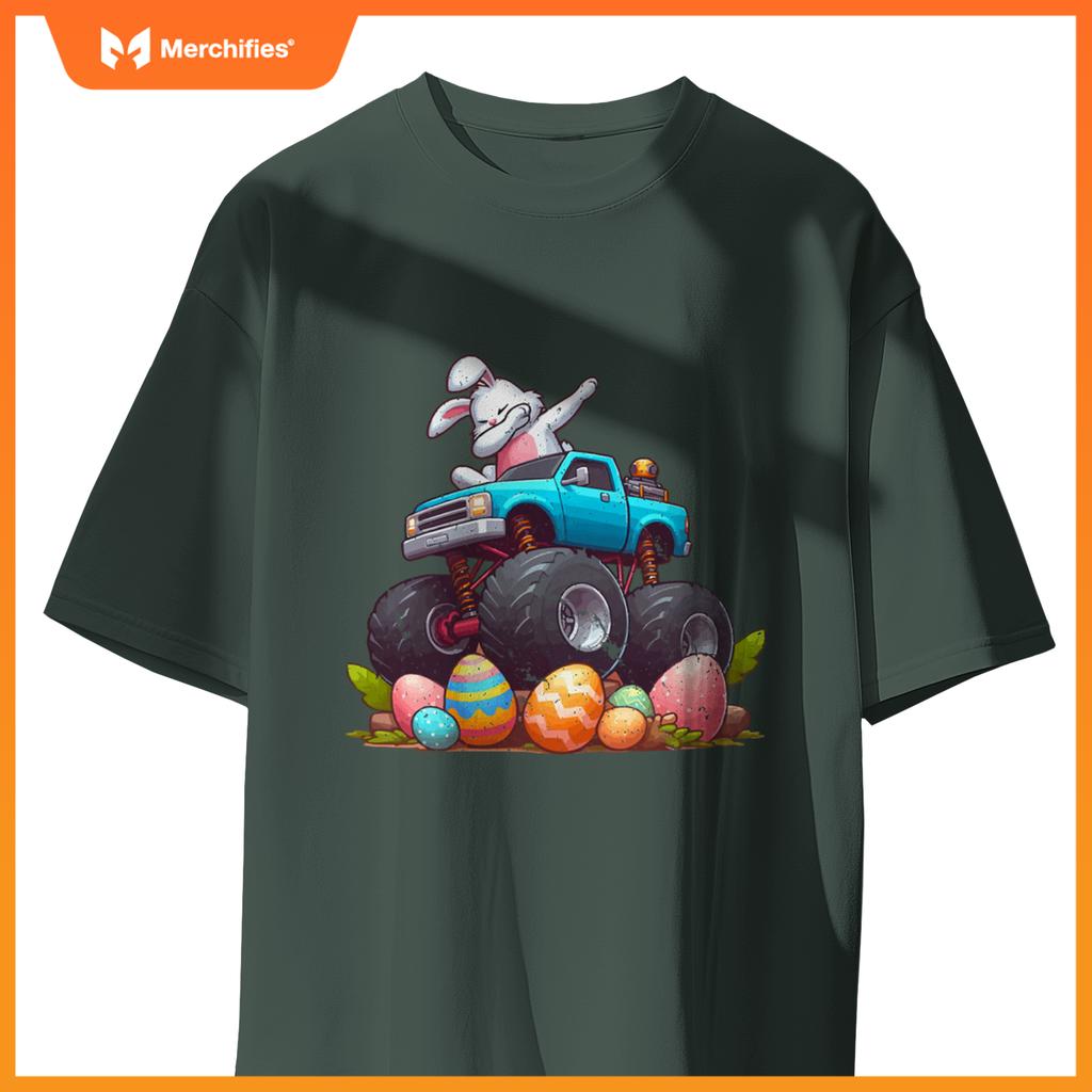 Bunny Happy Easter Monster Truck Boys Girls Eggs Toddler Dab T-Shirt