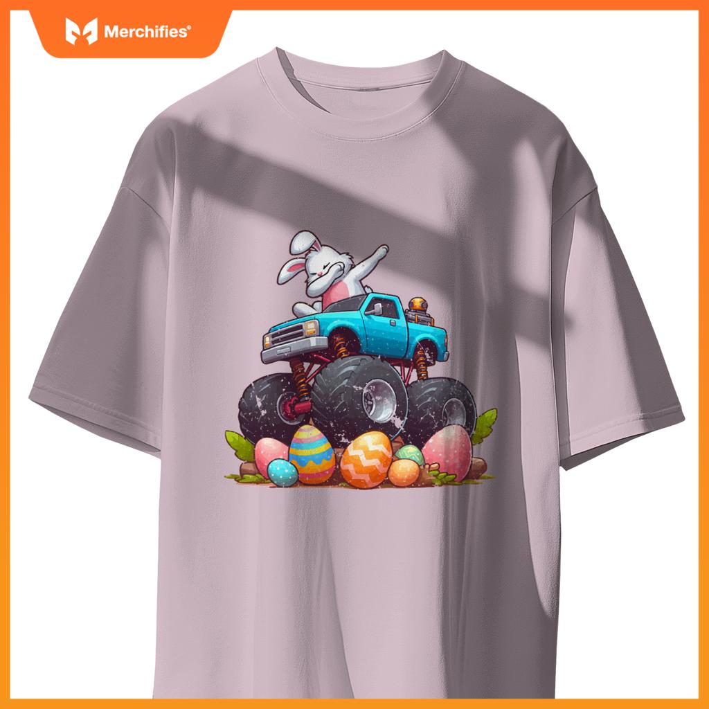 Bunny Happy Easter Monster Truck Boys Girls Eggs Toddler Dab T-Shirt
